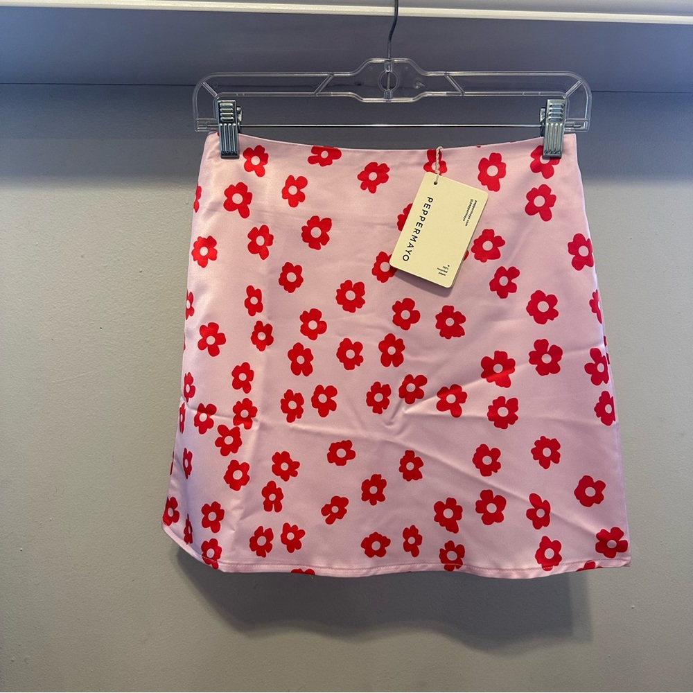 NWT Peppermayo Pink Floral Mini Skirt